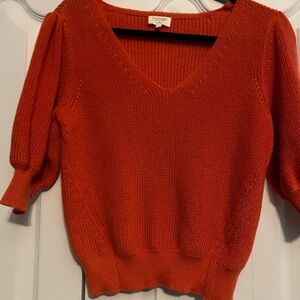 Gentle Fawn Vibrant Orange V-Neck Sweater